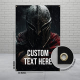 Customizable Warrior Poster, Gladiator Helmet Wall Art, Personalized Banner, Medieval Decor, Wall Hanging, Man Cave Decor