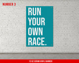 Running Quotes Banners - Set of 4 - Home Gym Decor - Large Quote Wall Art - Cardio Fitness - Runners