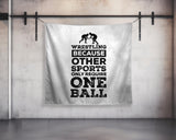 a white towel hanging on a metal bar