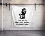 Lions Are Not Concerned With Opinions Of Sheep Tapestry Wall Art Motivational Quote Banner For Gym Dorm Decor Inspirational Gift