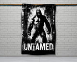 The image is a black and white advertisement for a product, likely a double-fold hem or a 2-meter-long fabric. The ad provides a size guide for the product, indicating that it is 56 inches long and 34.5 inches wide.