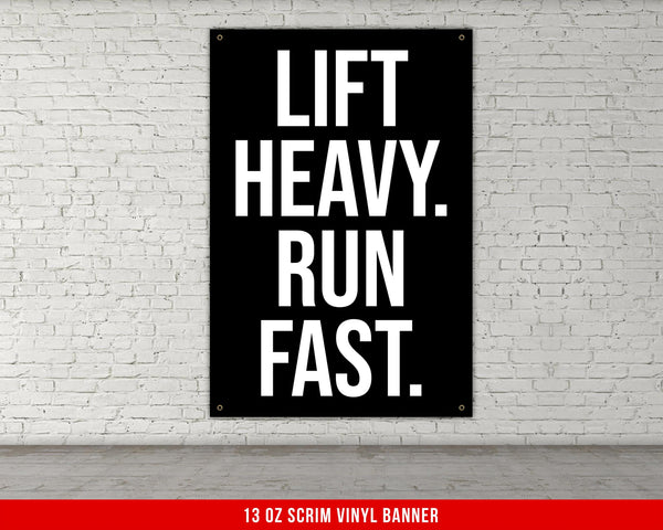 Lift Heavy Run Fast Gym Motivation Banner, Home Gym Decor, Home Gym Wall Art, Home Gym Flag, Gym Wall Decoration, Motivational Quote