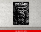 a black and white picture of a gorilla on a brick wall