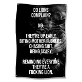 Motivational Lion Poster, Do Lions Complain Inspirational Quote, Wall Art, Office Decor, Funny Animal Poster, Bold Statement Wall Hanging