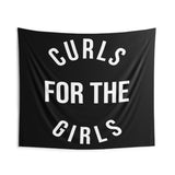 Curls For Girls | Custom Gym Tapestry | Home Gym Flag Decor | Large Quote Wall Art | Motivational Inspirational | Banner