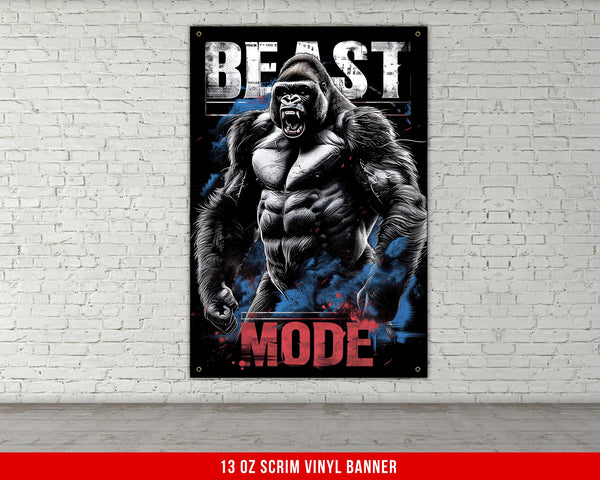 Fitness Motivation Banner Beast Mode Home Gym Decor Garage Gym Wall Art Motivational Quote Workout Inspiration Gym Poster Motivational