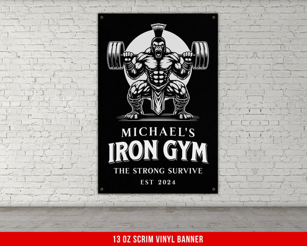 a poster of a man lifting a barbell