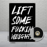 Lift Some Weights Motivational Gym Banner, Workout Fitness Decor, Home Gym Inspirational Poster, Large Fitness Wall Art