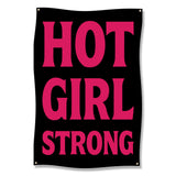 Hot Girl Strong Banner, Empowerment Wall Decor, Motivational Poster, Strong Woman Print, Feminist Wall Art, Bold Typography Art