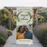 Custom Retractable Banner for Wedding – Personalized Photo Welcome Sign, Wedding Decor, Reception Backdrop, and Bridal Shower Display