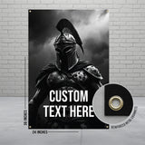 Customizable Spartan Warrior Poster 24x36 Inches, Personalized Wall Art, Custom Text Artwork, Unique Gift, Home Decor, Office Decor