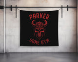 Viking Skull | Custom Gym Tapestry | Home Gym Flag Decor | Large Quote Wall Art | Motivational Inspirational | Your Name Custom Banner