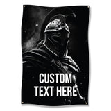 Gladiator Helmet Wall Art, Spartan Warrior Poster, Gym Motivation Decor, Customizable Gym Banner, Fitness Room Decoration