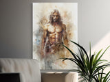Jesus Christ Watercolor Art Print, Religious Christian Wall Decor, Spiritual Faith Canvas, Modern Divine Jesus Painting, Christian