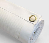 A white, checkered-patterned fabric with a gold-colored circular button on the right side.