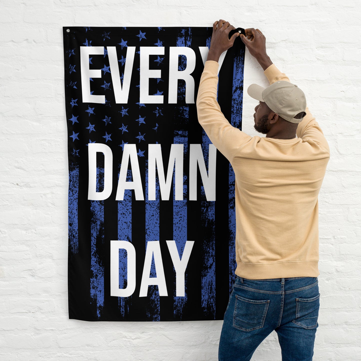 Every Damn Day - Blue USA Gym Flag