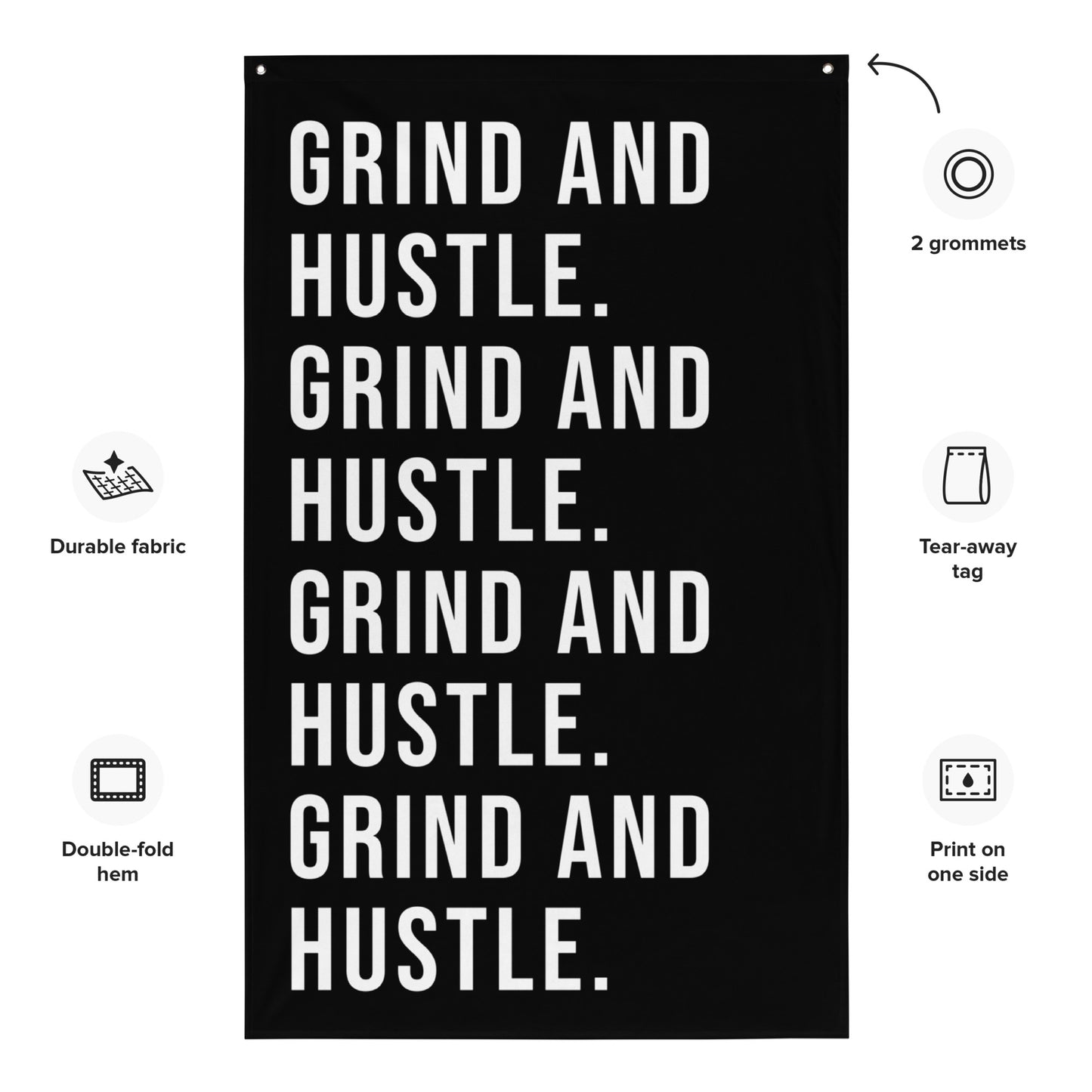 Grind And Hustle Gym Flag