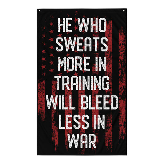 He Who Sweats Red USA - Gym Flags