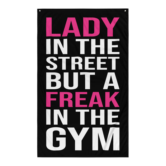 Lady In The Street Gym Flag