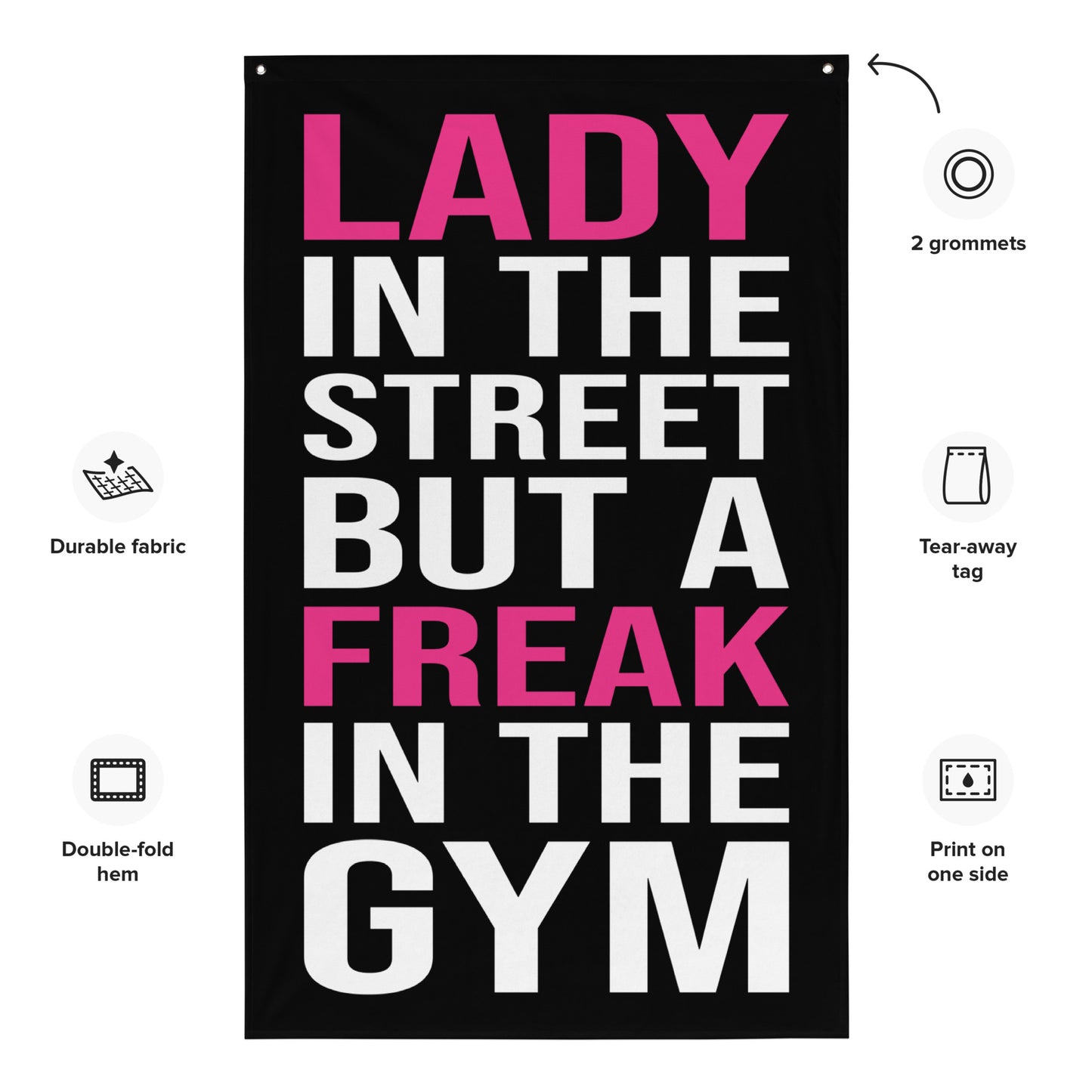 Lady In The Street Gym Flag