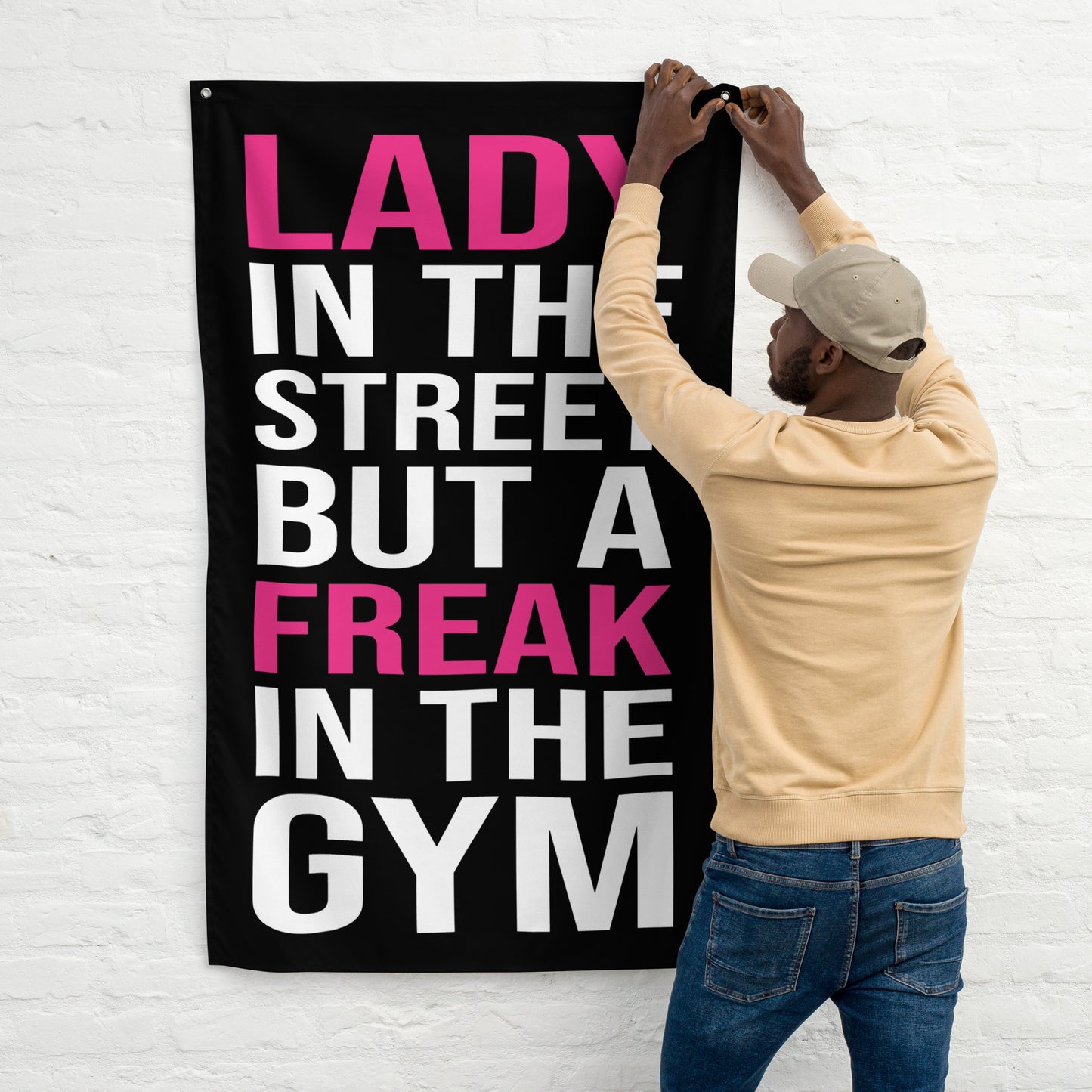 Lady In The Street Gym Flag