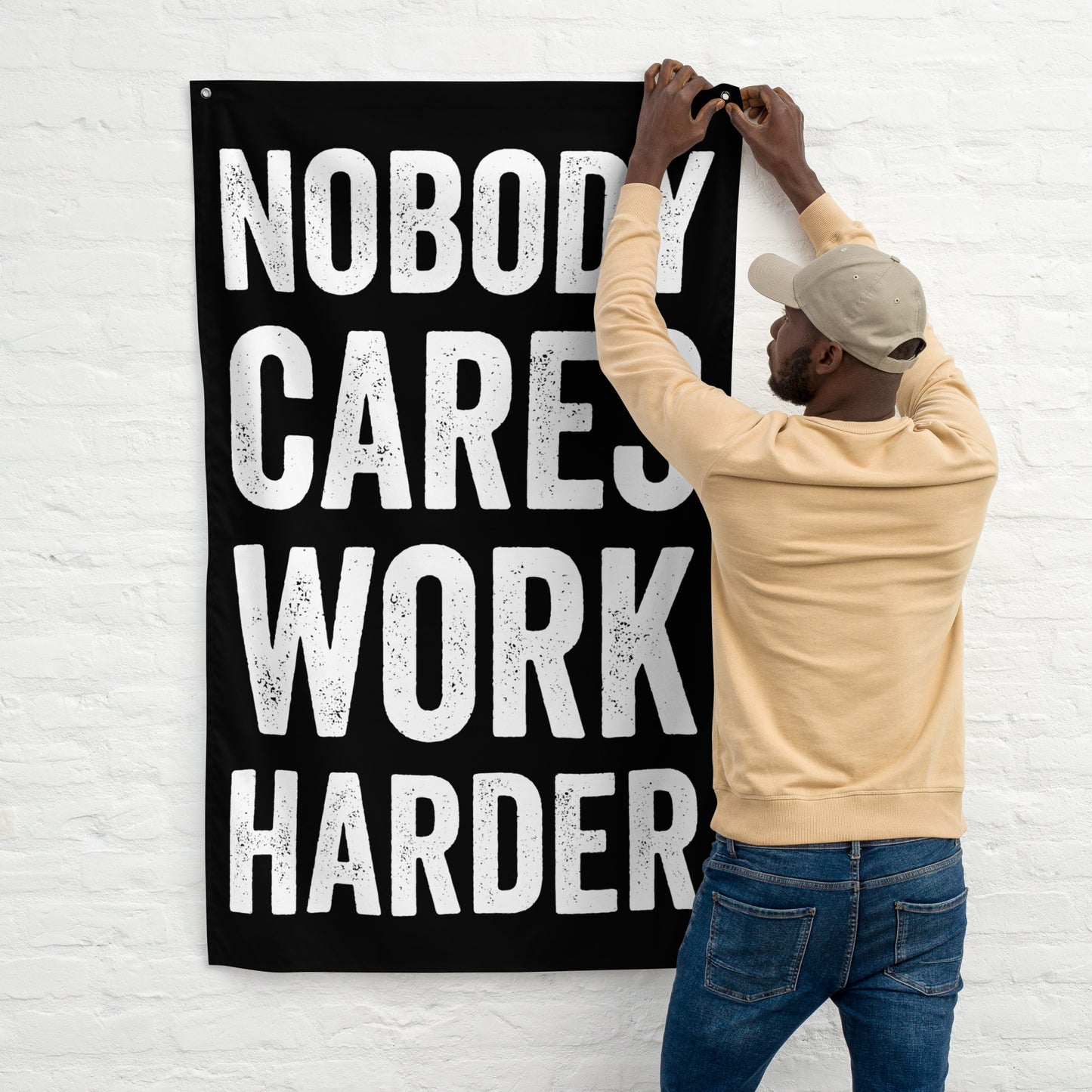 Nobody Cares Work Harder Gym Flag