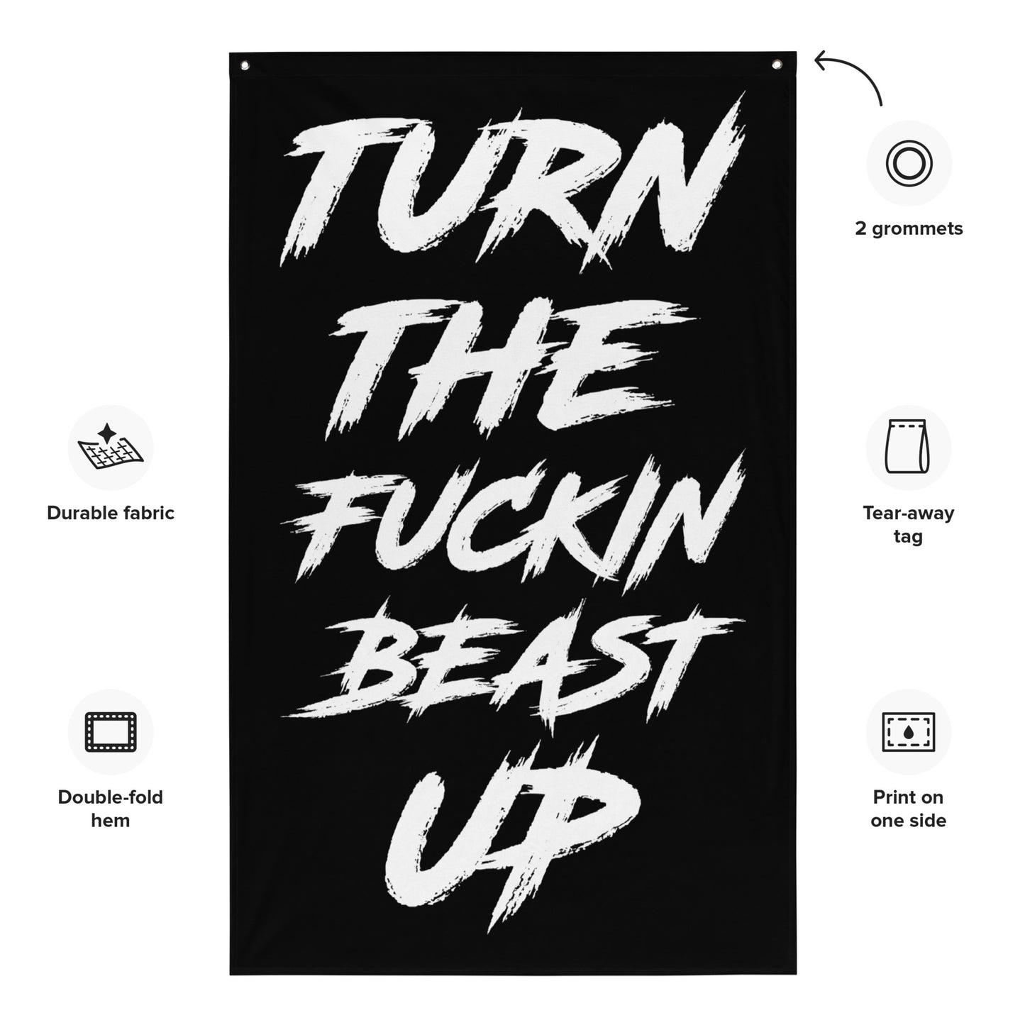 Turn The Fuckin Beast Up Gym Flag