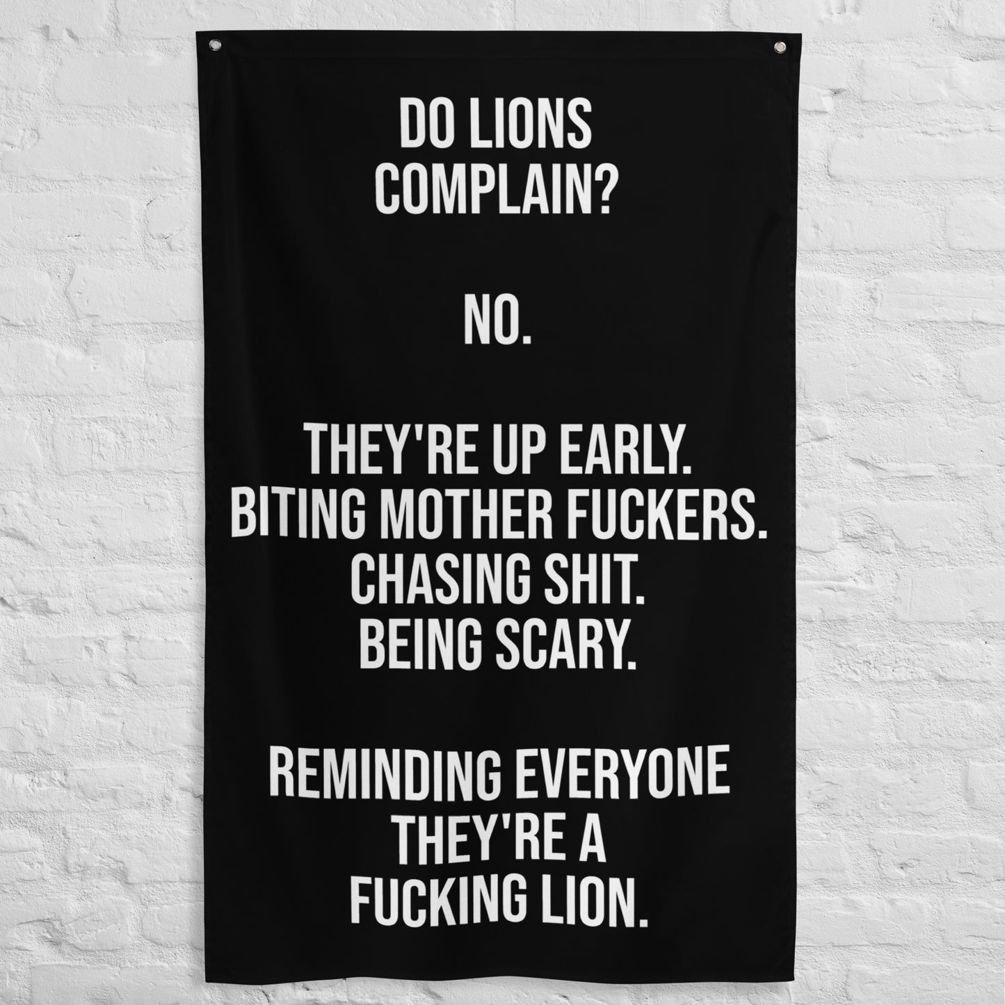 Do Lions Complain Gym Flag