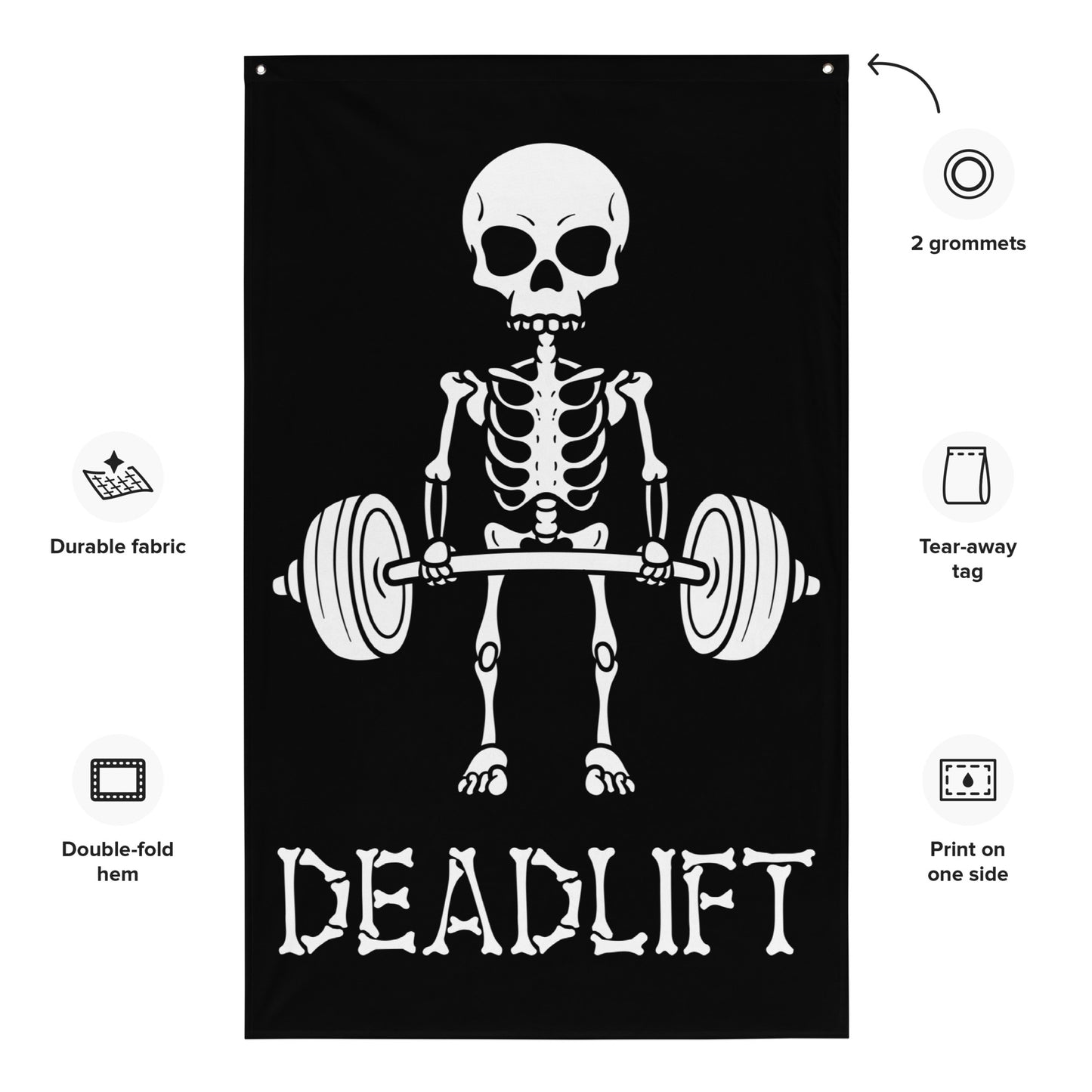 Skeleton Deadlift Gym Flag