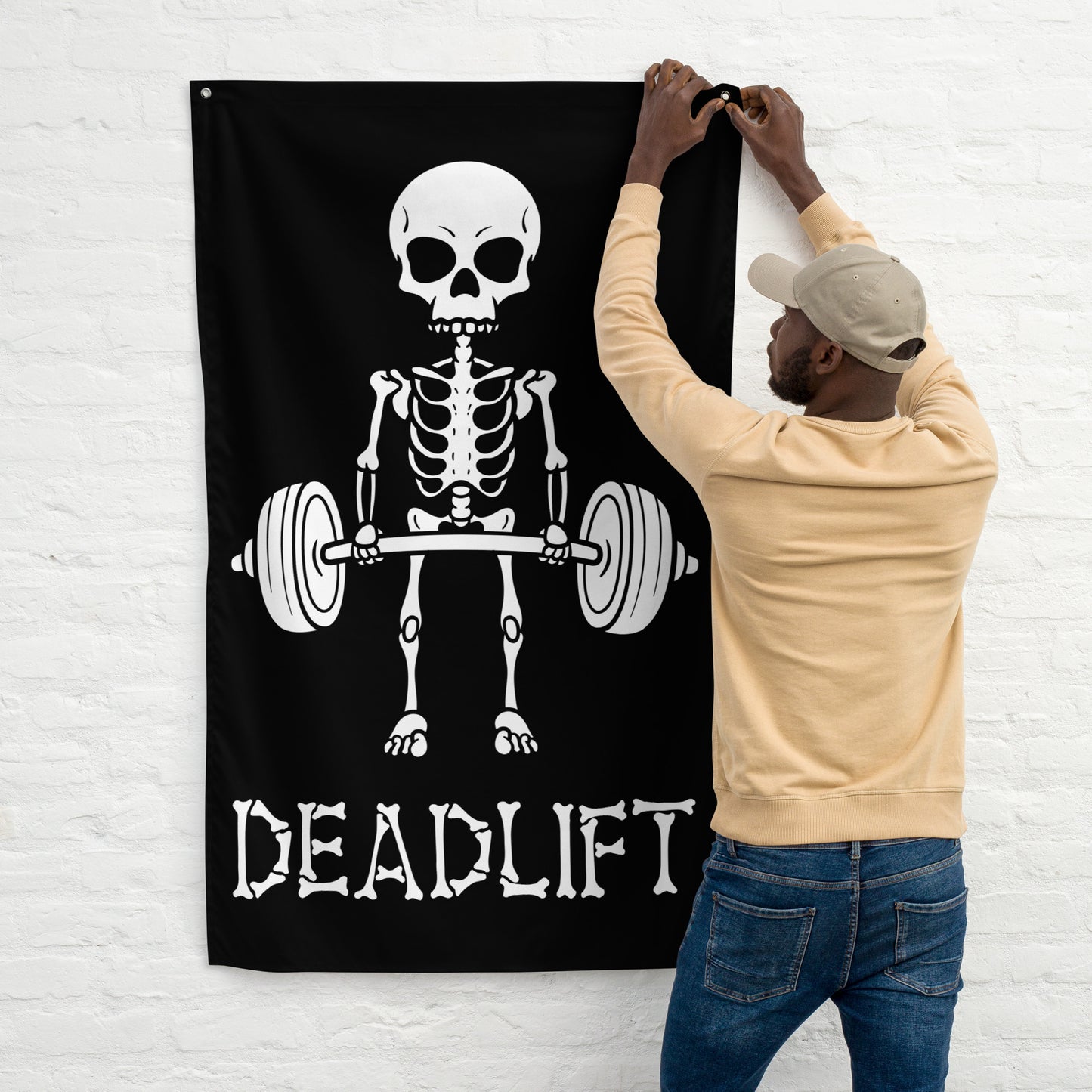 Skeleton Deadlift Gym Flag