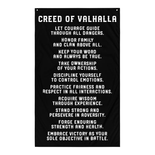 Creed Of Valhalla Centered Gym Flag