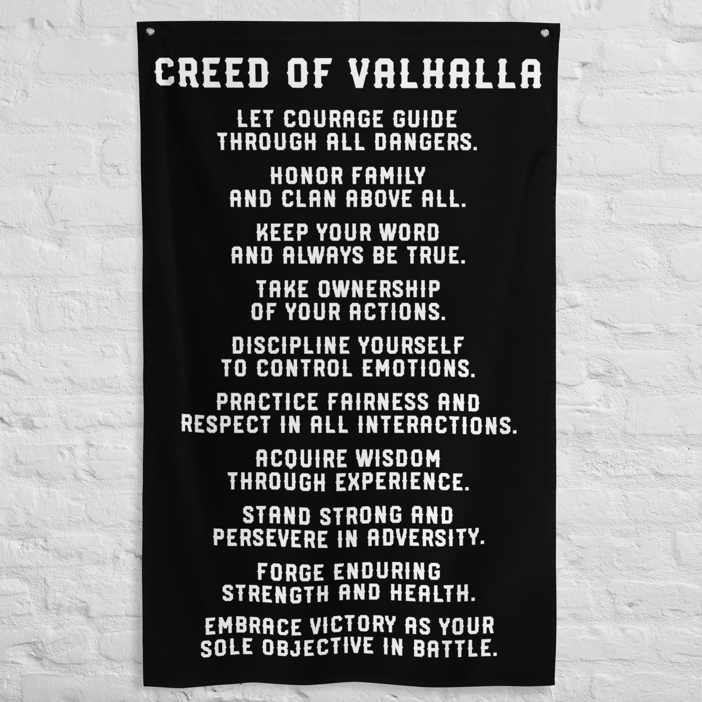 Creed Of Valhalla Centered Gym Flag