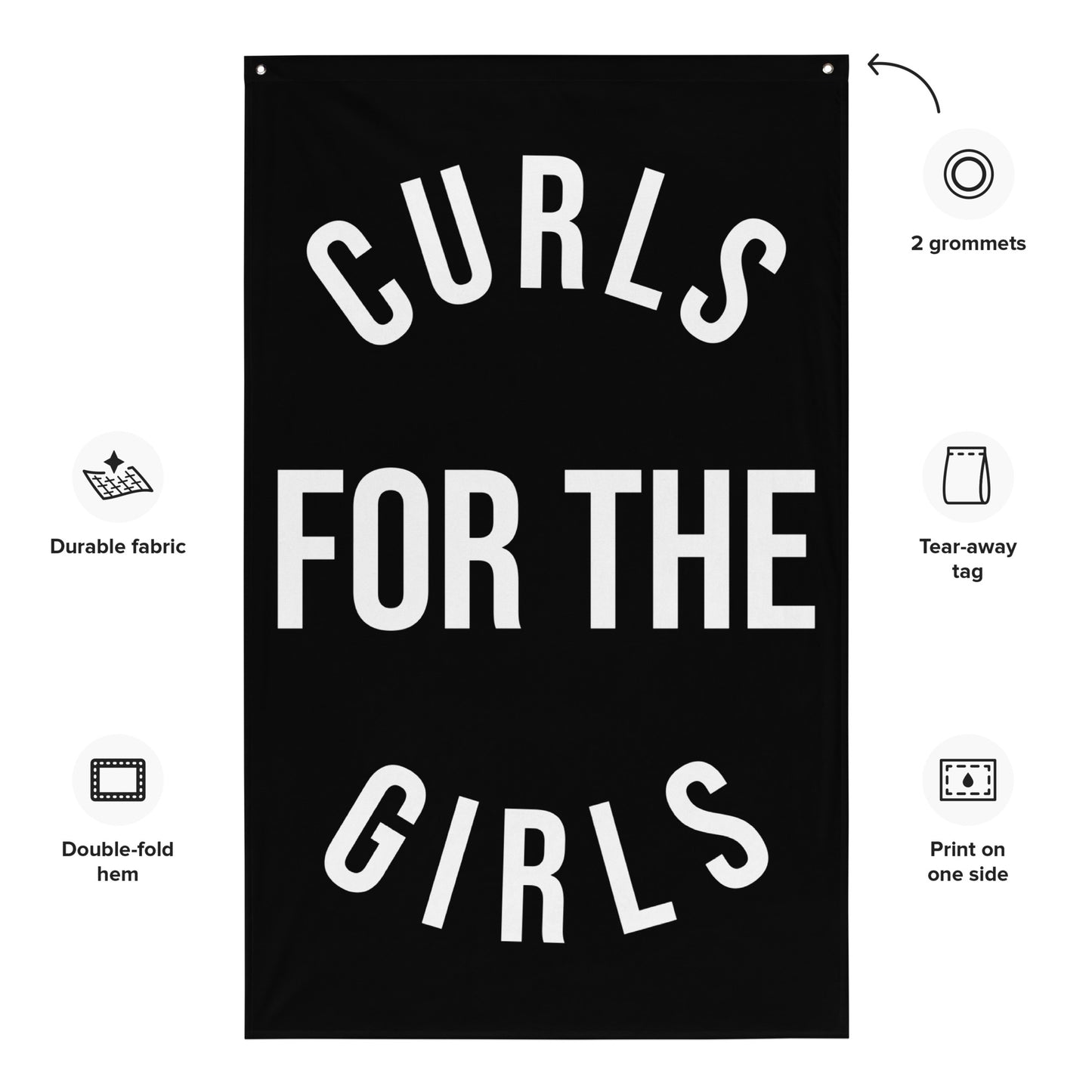 Curls For Girls Gym Flag