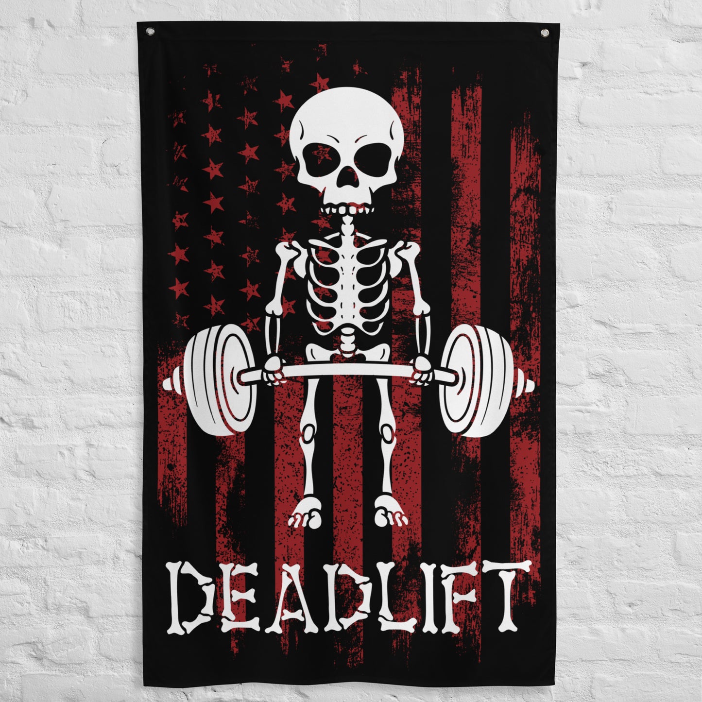 Skeleton Deadlift USA Red Gym Flag