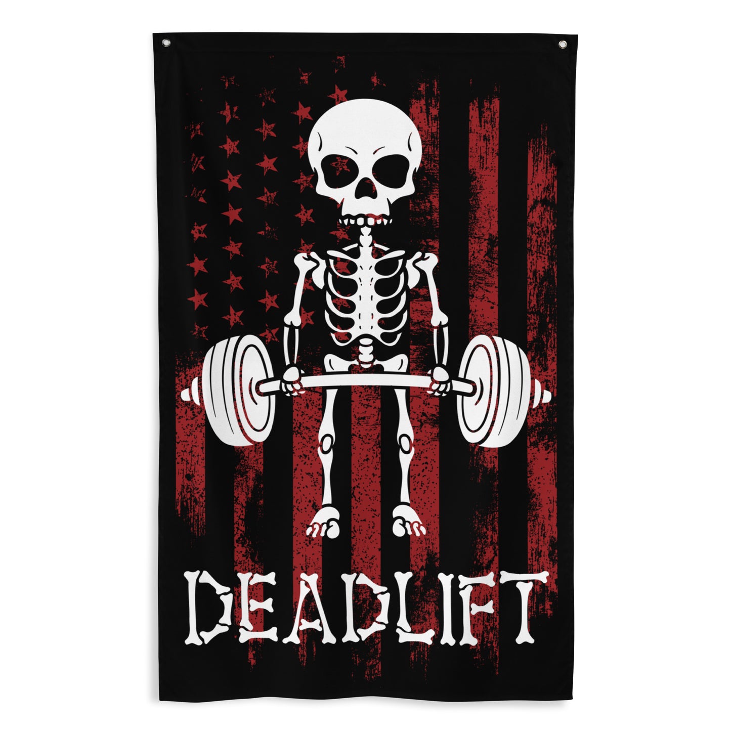 Skeleton Deadlift USA Red Gym Flag