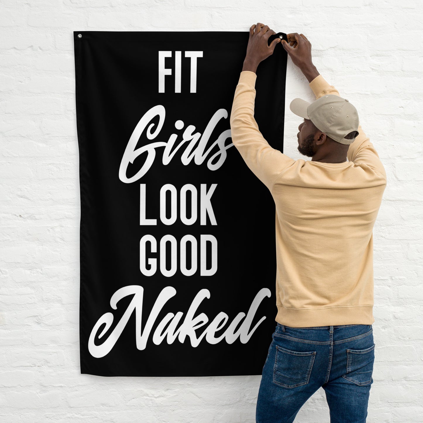 Fit Girls Look Good Naked Gym Flag