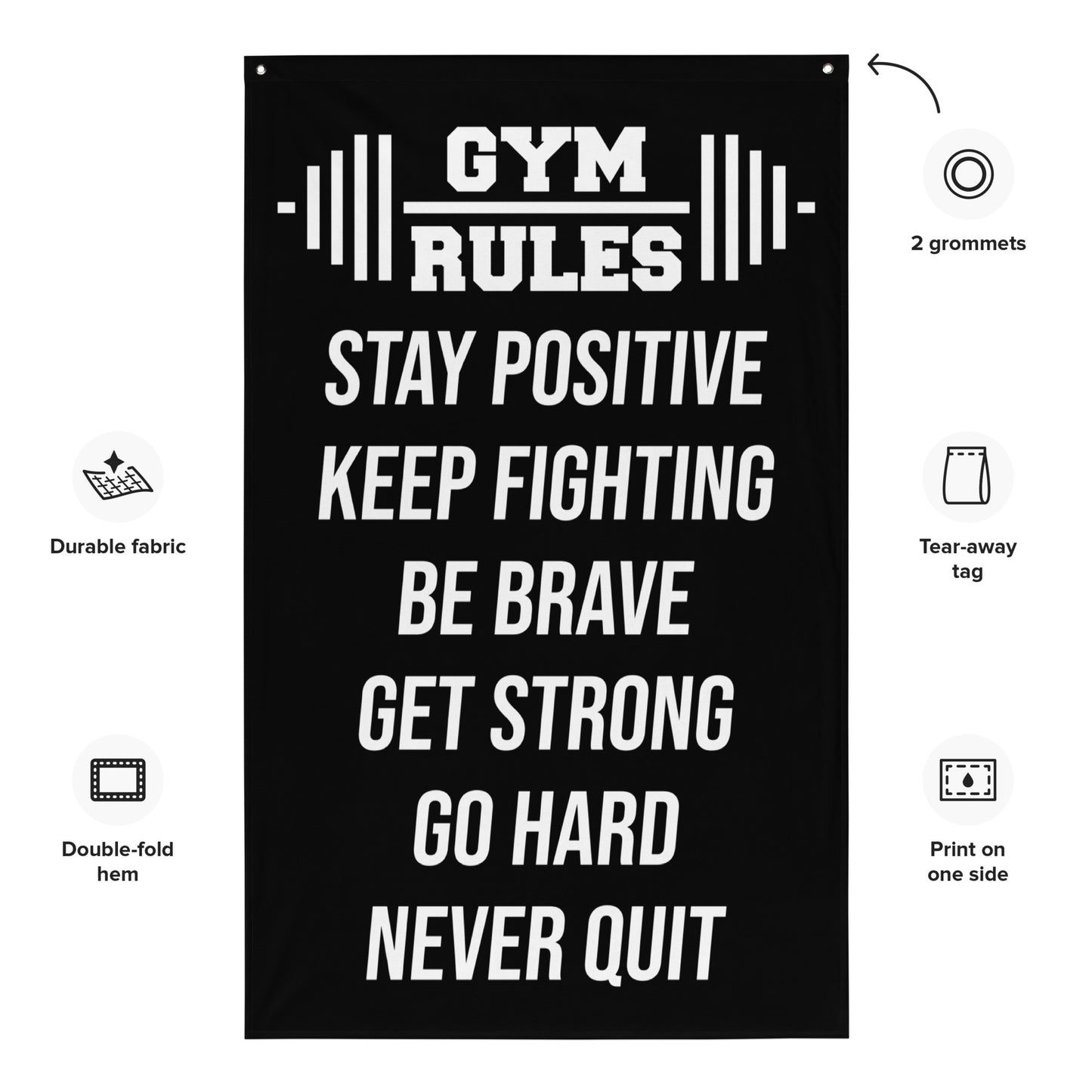 Gym Rules Stay Positive Gym Flag