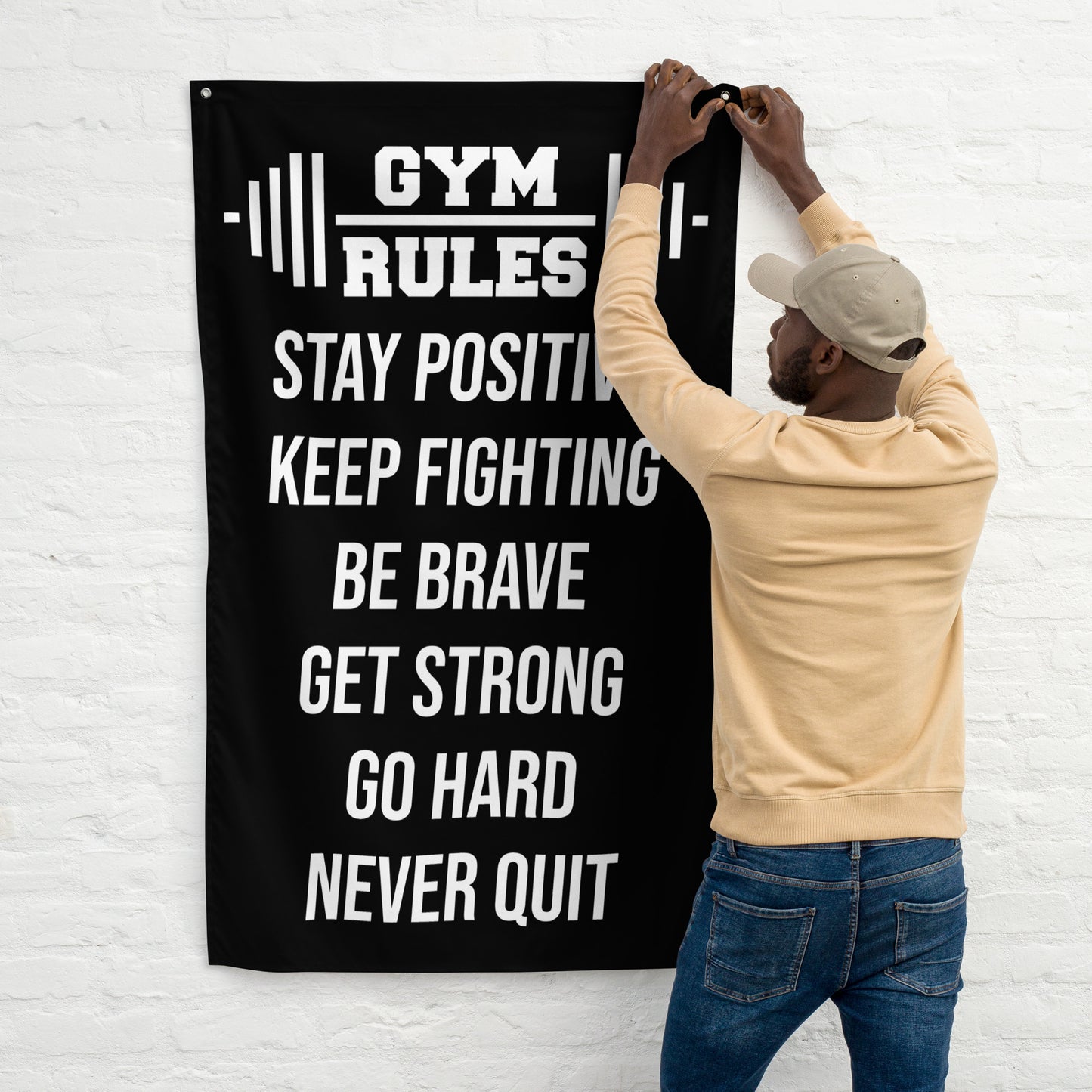 Gym Rules Stay Positive Gym Flag