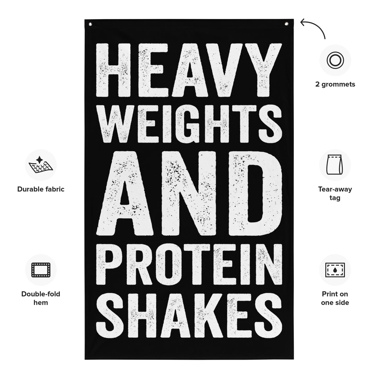 Heavy Weights Protein Shakes Gym Flag