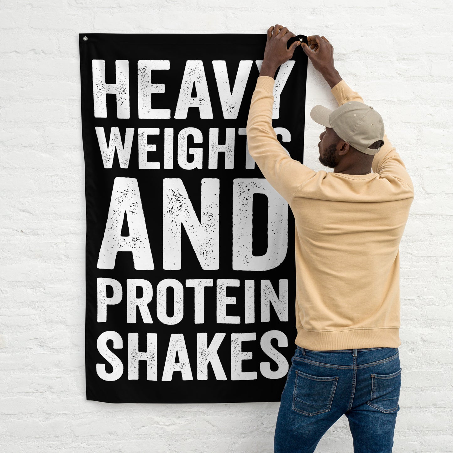 Heavy Weights Protein Shakes Gym Flag