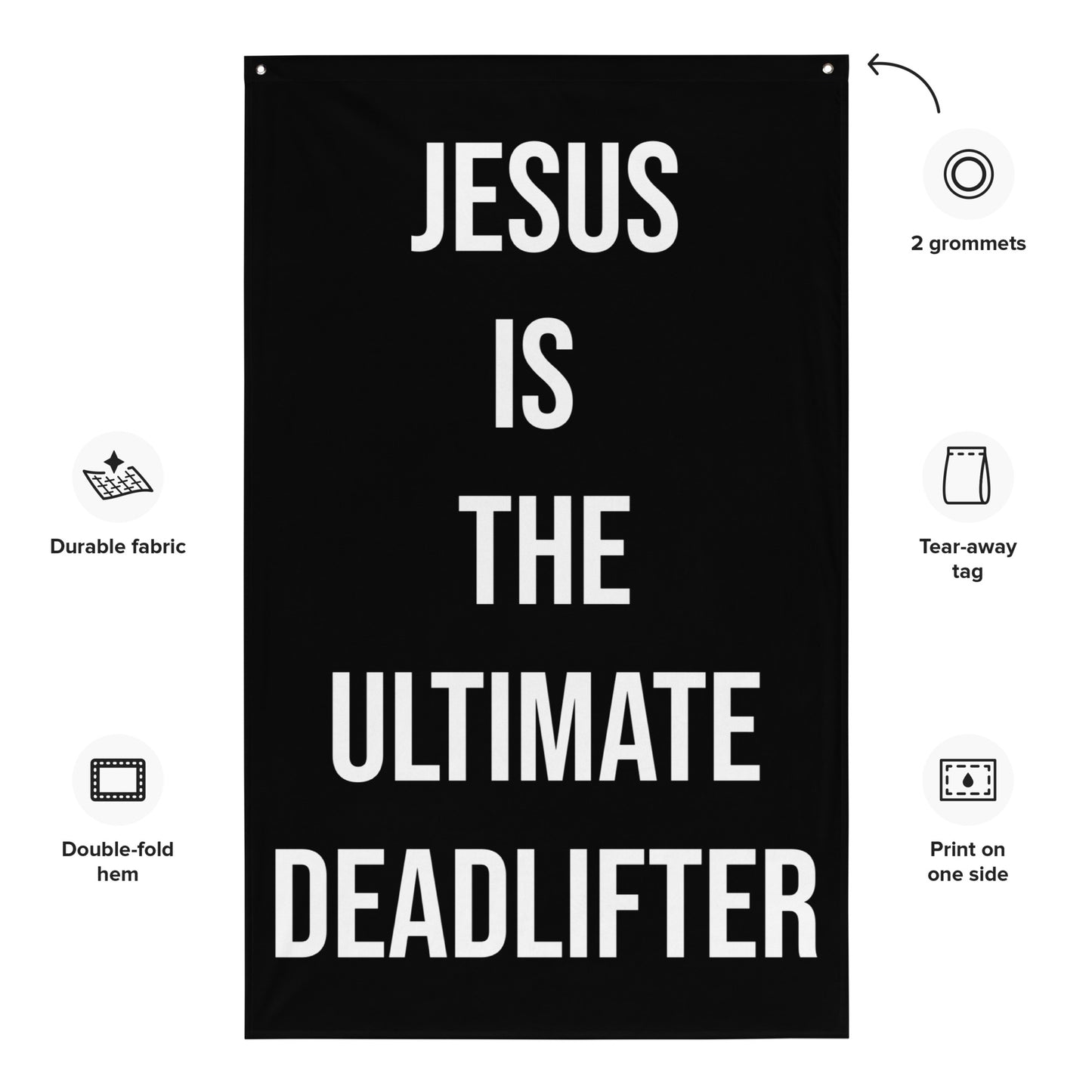 Jesus Deadlifter Gym Flag