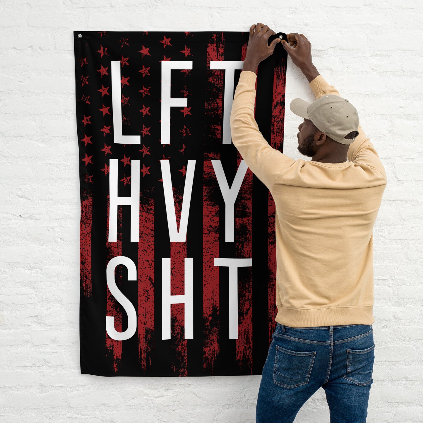 Lft Hvy Sht USA Red Gym Flag