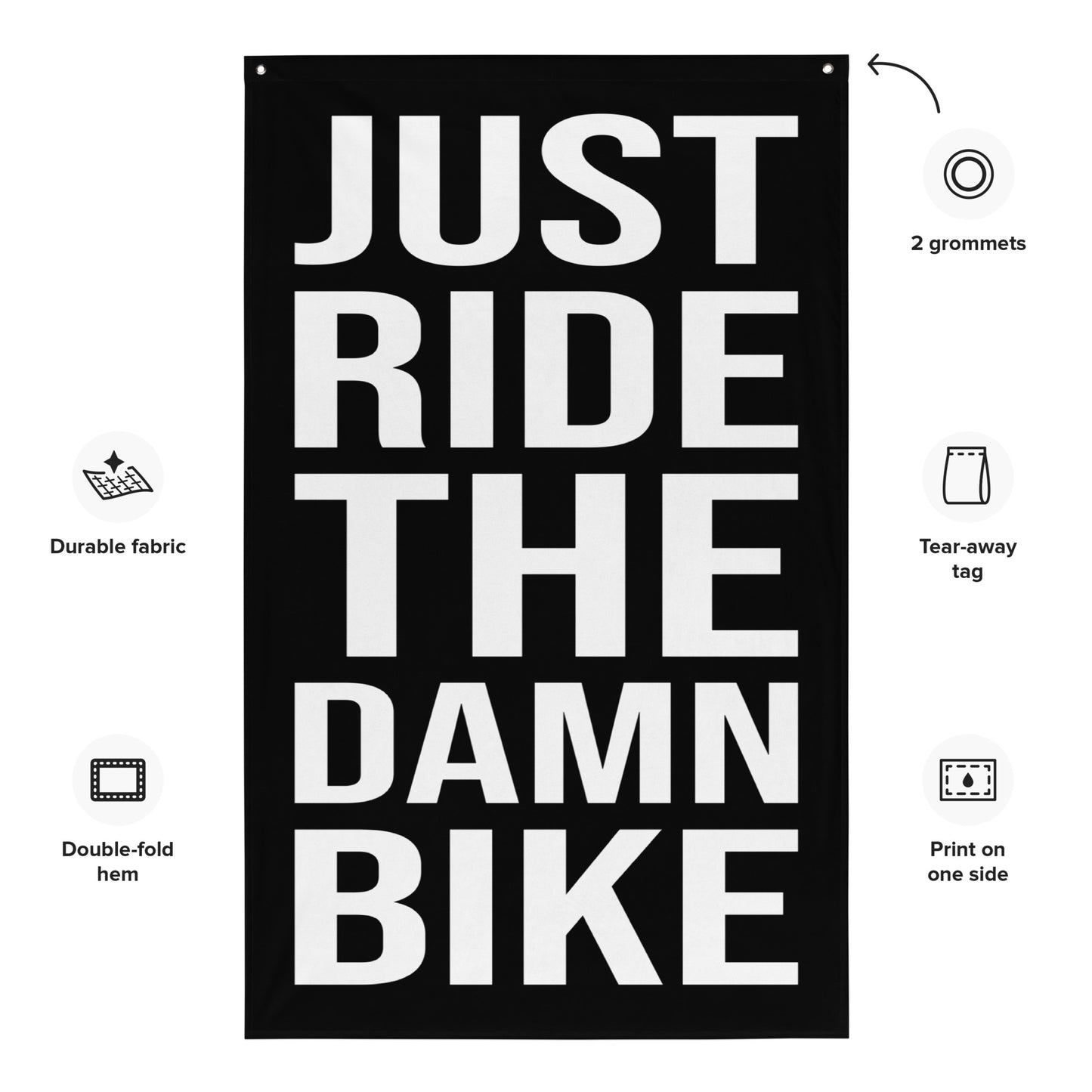 Ride The Damn Bike Gym Flag