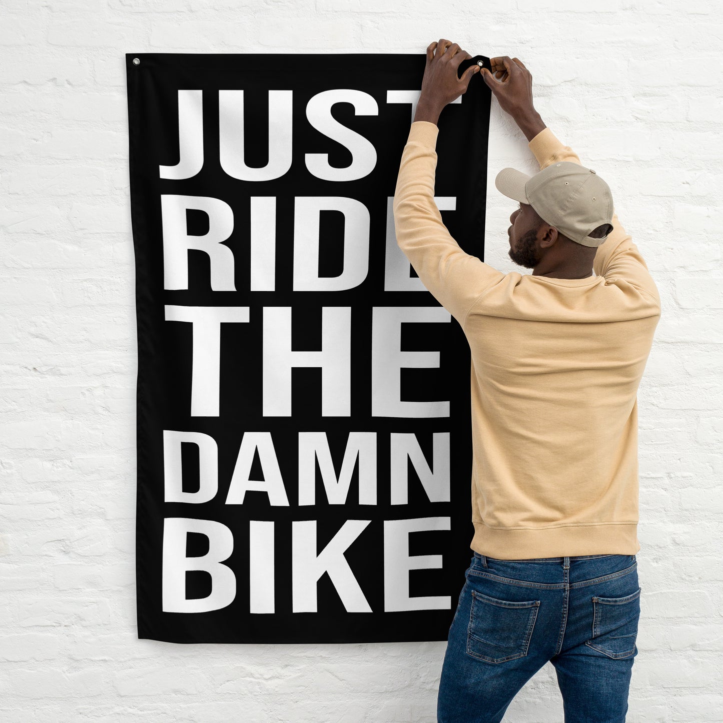 Ride The Damn Bike Gym Flag