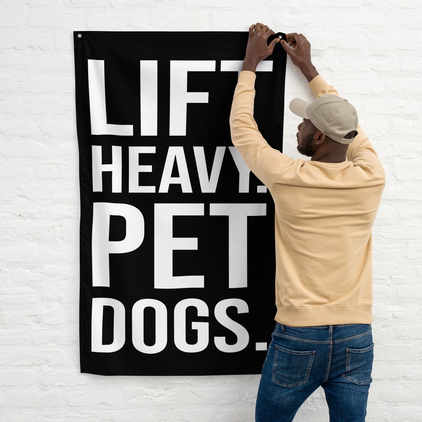 Lift Heavy Pet Dogs Gym Flag