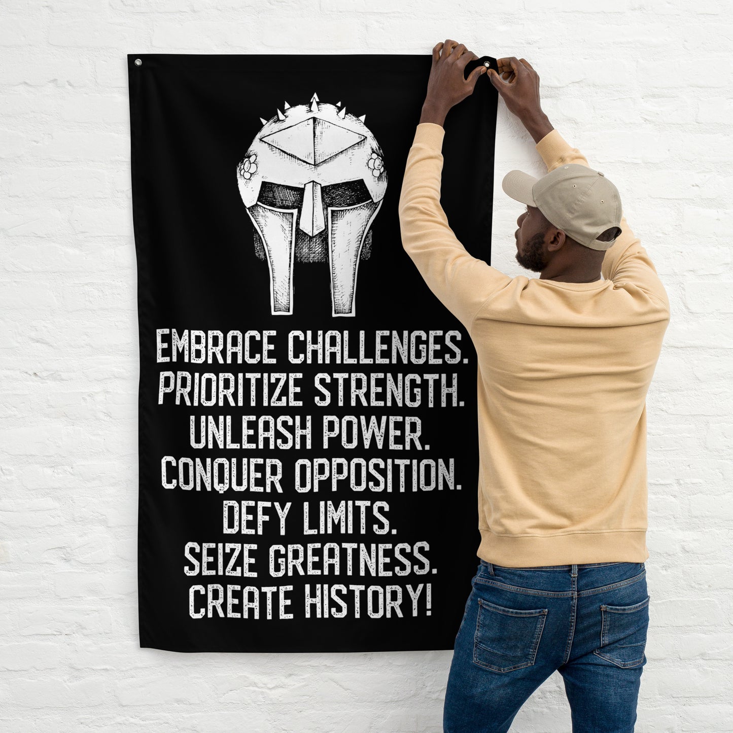 Embrace Challenges Warrior Gym Flag