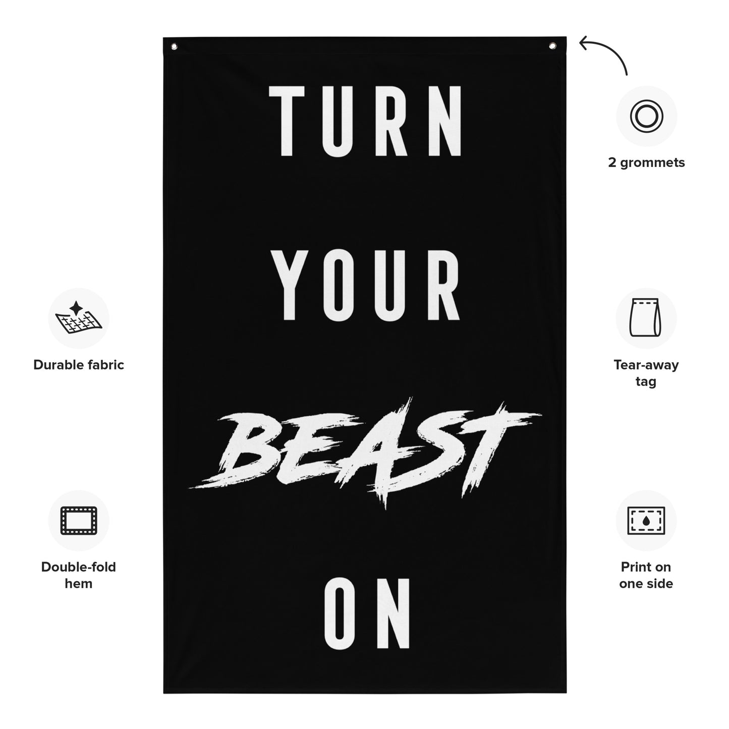 Turn Your Beast On Gym Flag