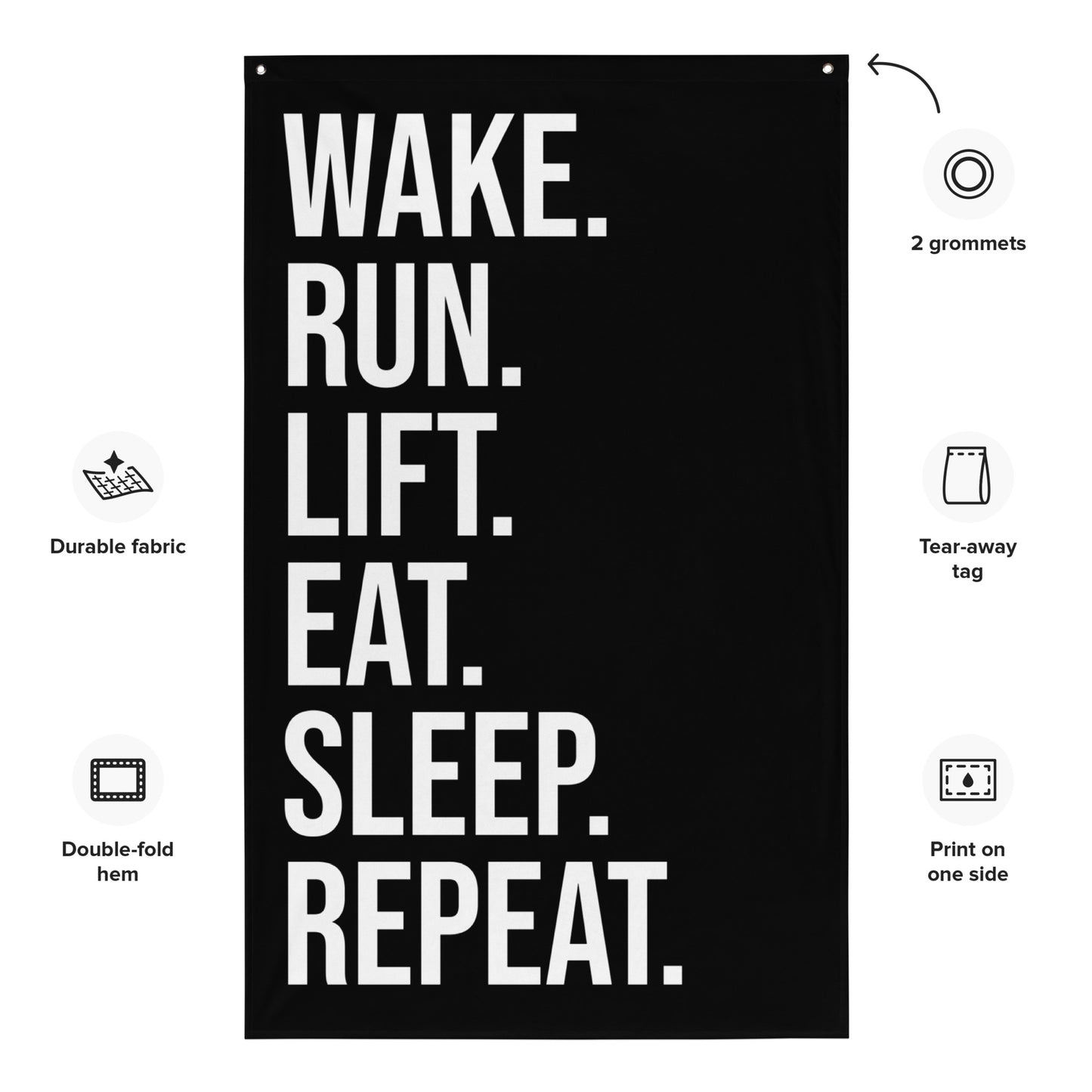 Wake Run Lift Gym Flag