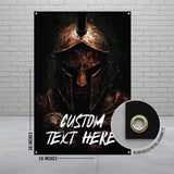 Spartan Warrior Tapestry, Customizable Banner, Personalized Wall Hanging, Medieval Decor, Unique Gift Idea, Man Cave Decor, 24x36