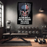 a bold statement "MADE IN THE USA" in large white letters, with a smaller American flag in the bottom right corner.